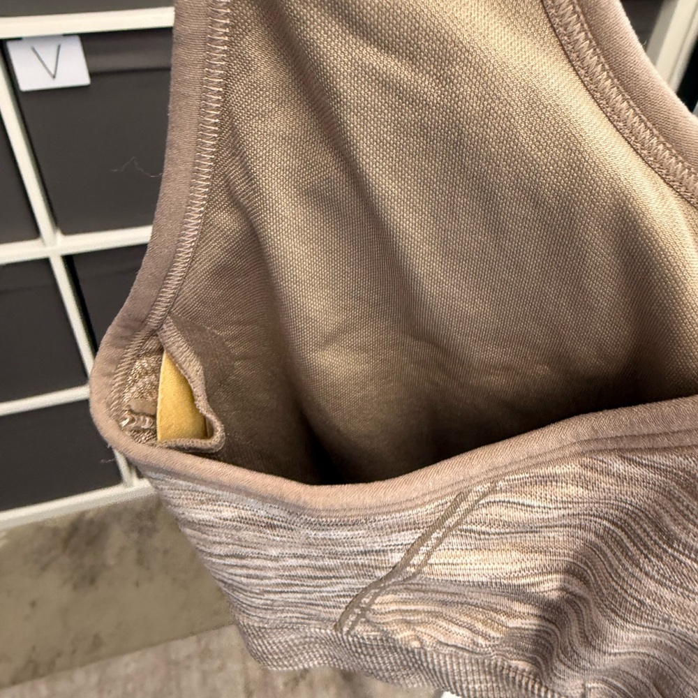 Avia Heathered Tan Zip-Front Sports Bra - Picture 4 of 6